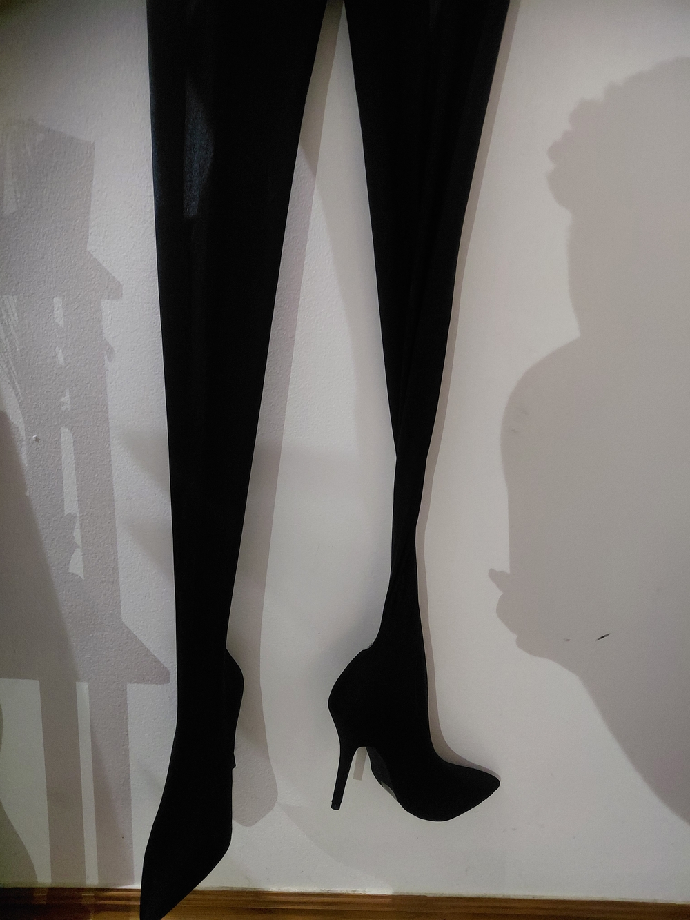 Black Over-the-Knee Stiletto Pants - Women